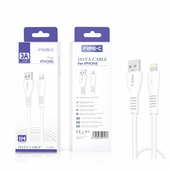 Cable USB - Lightning 3A Carga Rápida y Segura PC8803-WH