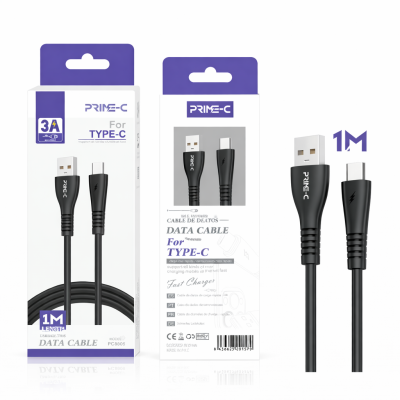 Cable Type-C 3A Carga rápida y eficiente USB-C PC8805-BK