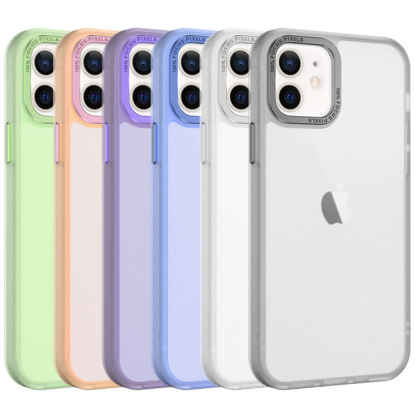 Estojo transparente com borda de metal para iPhone 12 / 12 Pro