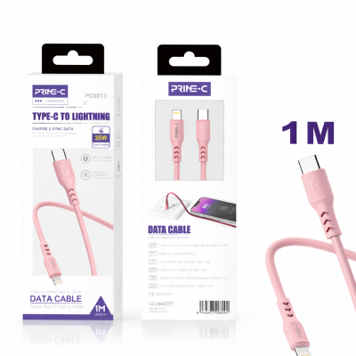 Cable Lightning 1M 35W Carga Rápida y Segura para Apple PC8813-PINK