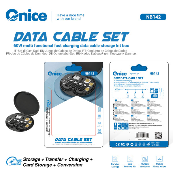 Adaptador Kit Box con Diferente Adaptador y Cable ONICE NB142