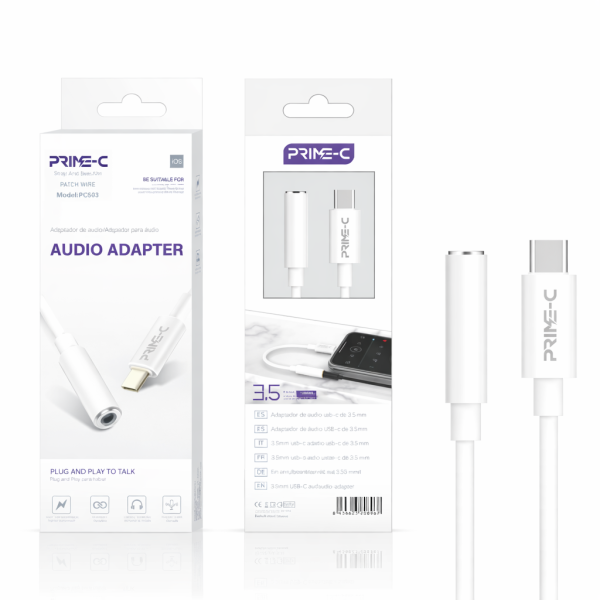 Cable Audio Jack 3.5mm Hembra a Type-C PC503