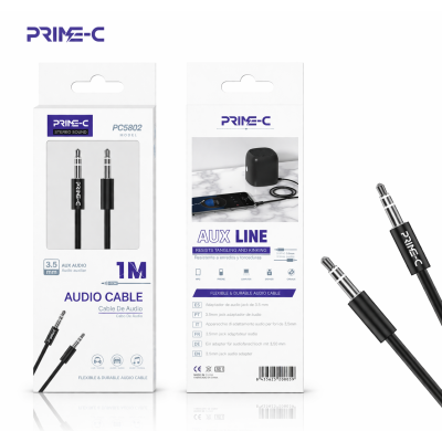 Cable Audio Jack 3.5mm a jack 3.5mm PC5802-1M-NEGRO