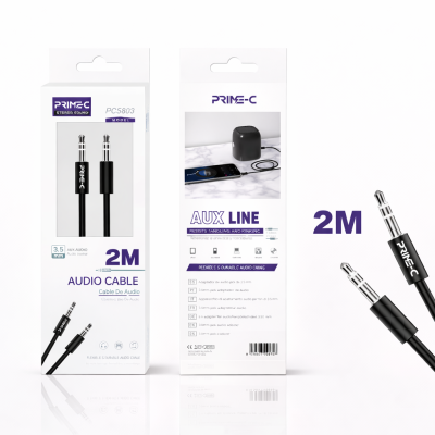 Cable Audio Jack 3.5mm a jack 3.5mm PC5803-2M-NEGRO