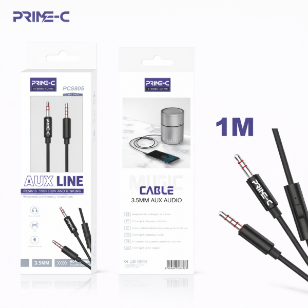 Cable Audio Jack 3.5mm a jack 3.5mm PC5805-BLACK