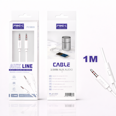 Cable Audio Jack 3.5mm a jack 3.5mm PC5805-WHITE
