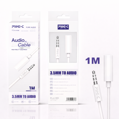 Cable Audio Hembra Jack 3.5mm a jack 3.5mm PC5806-WHITE