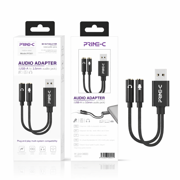 Cable Audio USB a Hembra Jack 3.5mm a jack 3.5mm PC5812