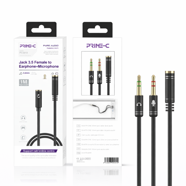 Cable Audio Hembra Jack 3.5MM a 2 Cable Jack 3.5MM PC5813