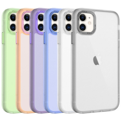 Estojo transparente com borda de metal para iPhone 11