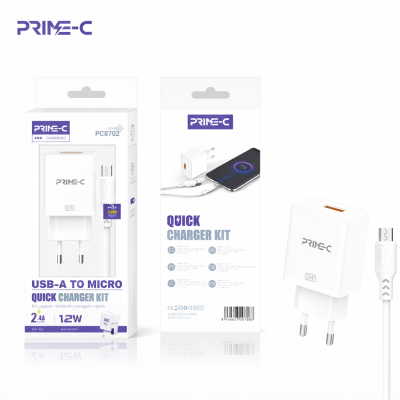 Cargador USB A Micro 2.4A PC8702-WH