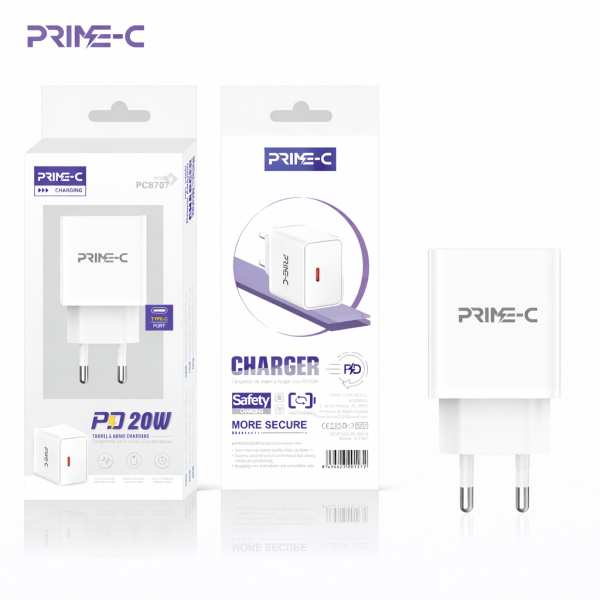 Cargador Type C 20W Completa PC8707-WHITE