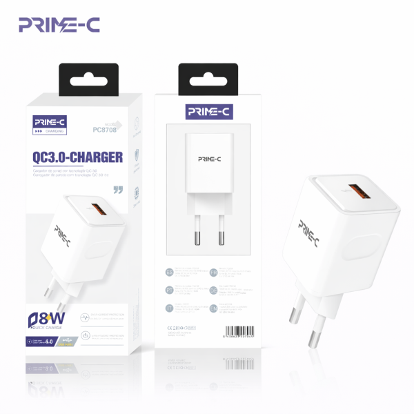 Cargador USB 18W QC Completa PC8708-WHITE