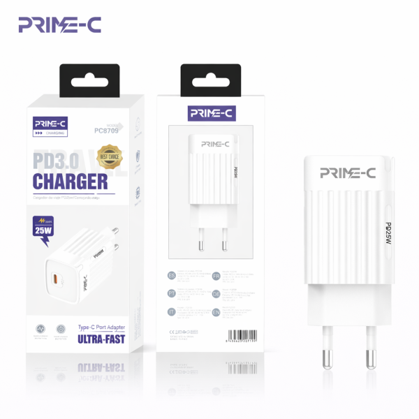 Cargador Type C 25W Completa PC8709-WHITE