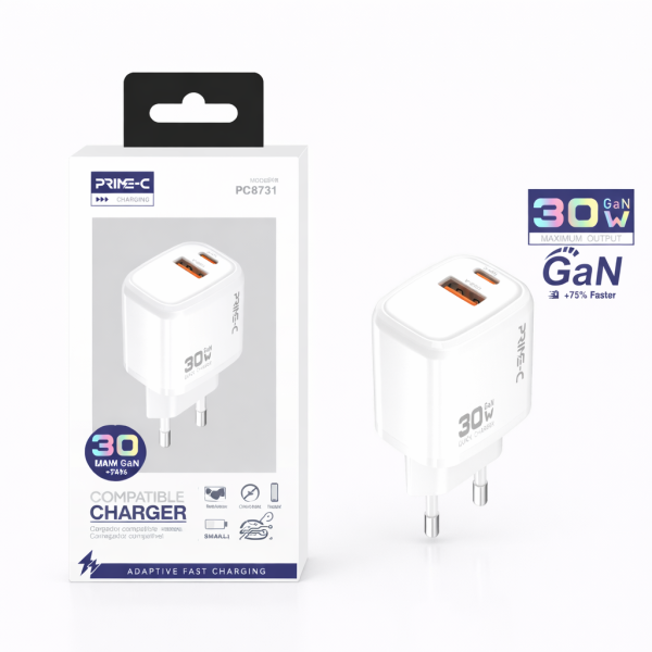Cargador 30W Type C QC 1USB Completa PC8731