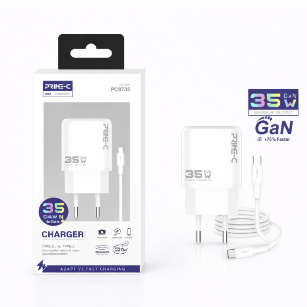 Cargador 35W 3A USB y Type-C a Type-C PC8735