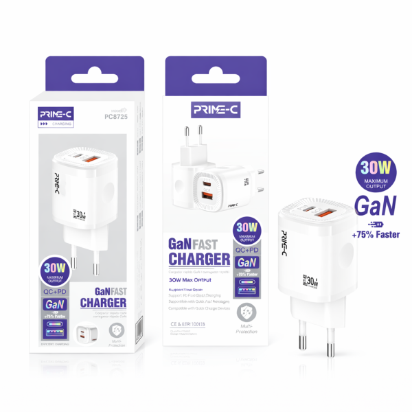 Cargador 30W Type C Y USB Completa PC8725