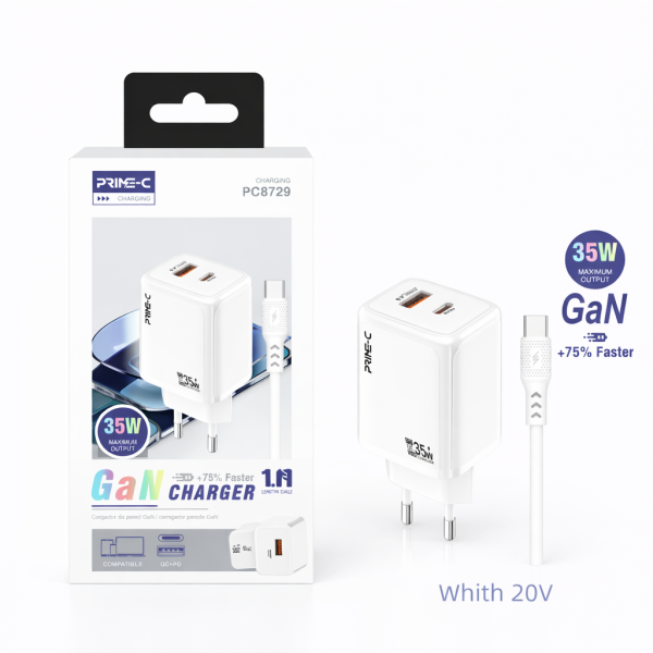 Cargador 35W 3A Type-C a Type-C PC8729