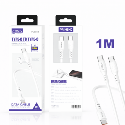Cable Type-C - Type-C 1M 3A Carga Rápida y Segura PC8814-1M-WHITE