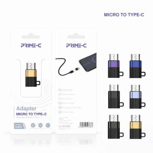 Adaptador OTG Type-C a USB Micro V8 PC8825-M-C