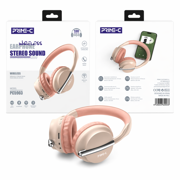 Cascos Inalambrico Bluetooth PC5903-ROSA