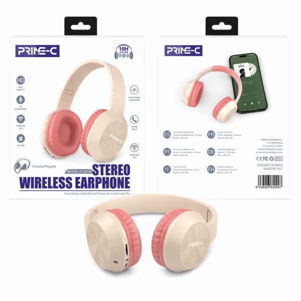 Cascos Inalambrico Bluetooth PC5904-ROSA