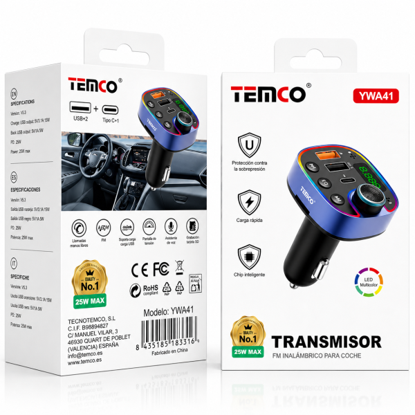 25W Bluetooth FM Car Transmitter USB-C
