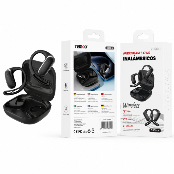 Auriculares Inalambricos GS09 Negro