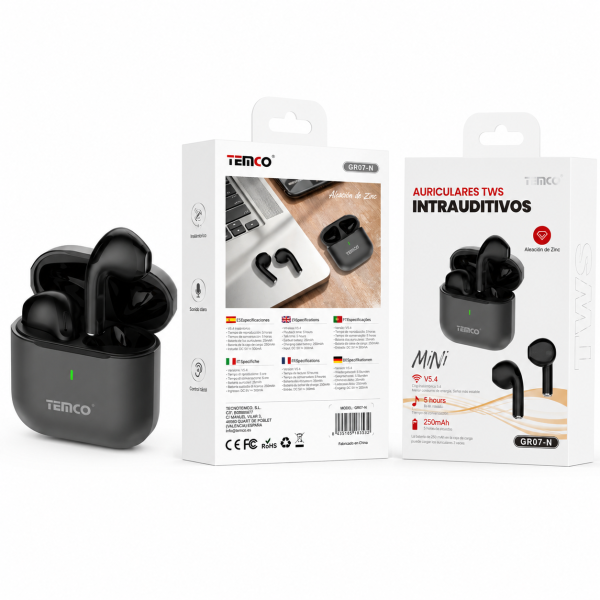 Auriculares Inalambricos GR07 Negro
