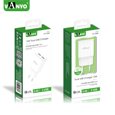 Cargador 2 Usb 2.4A 12W Blanco VY-044