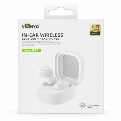 Auriculares TWS Inalámbricos Bluetooth 5.3 HD Stereo Con Bateria de Uso 4-5 Horas Conexion Estable Bluetooth VANYO-V07