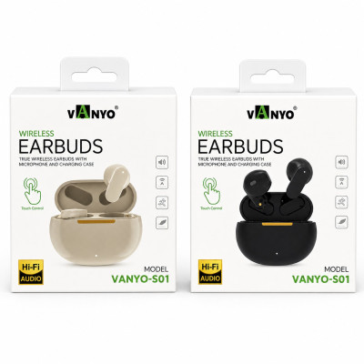 Auriculares TWS Inalámbricos Bluetooth 5.3 HD Stereo Con Bateria de Uso 4-5 Horas Conexion Estable Bluetooth VANYO-S01