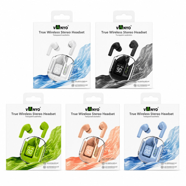 Auriculares TWS Inalámbricos Bluetooth 5.3 HD Stereo Con Bateria de Uso 4-5 Horas Conexion Estable Hi-Fi Vocal VANYO-V03