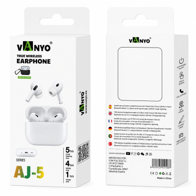 VANYO Auricular Compatível com Apple AirPods Pro 2ª geração com estojo de carga inalámbrica