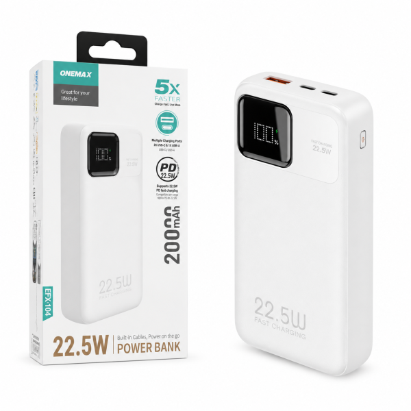 Bateria Externa 20000 mAh 22.5W Power Bank EFX104