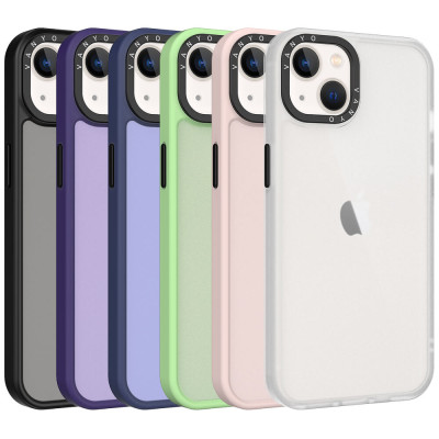 Estojo transparente com borda de plástico para iPhone 13