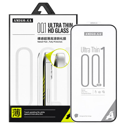 Protector Cristal templado Full Glue 001MM Ultra Thin GLASS High Aluminum para iPhone 16 Pro Max