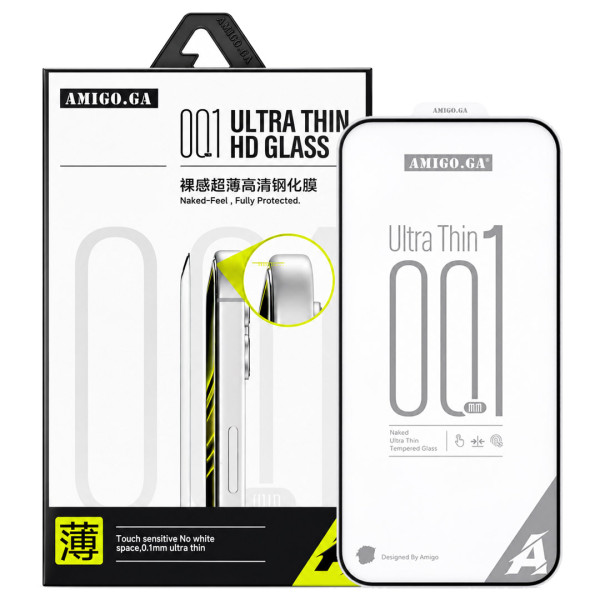 Protector Cristal templado Full Glue 001MM Ultra Thin GLASS High Aluminum para iPhone 16 Pro