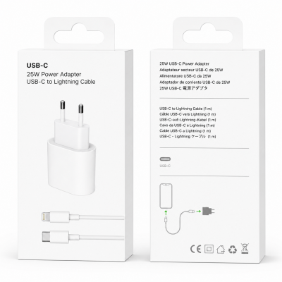Cargador iPhone 25W Cargador Rápido USB-C y Cable Lightning Carga Rápida PD 3.0 VY-030