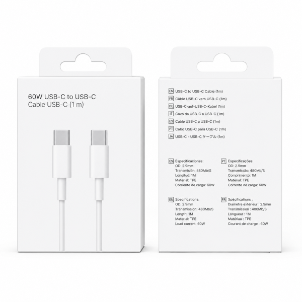 Cable 60W Type-C to Type-C 1M VY-033