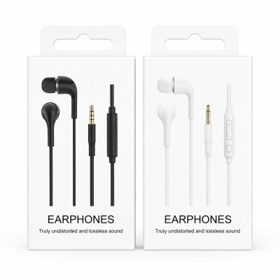 Auriculares Jack 3.5MM Conexion Directo para Moviles en Blanco Negro VY-086