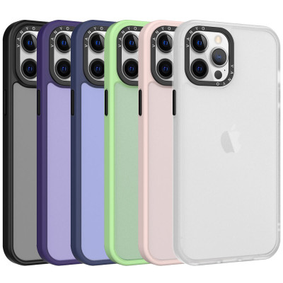 Estojo transparente com borda de plástico para iPhone 12 Pro Max