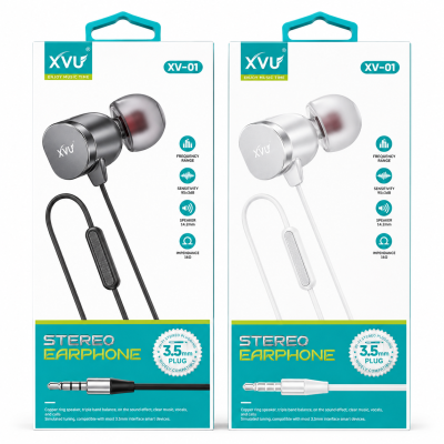 Auriculares Jack 3.5MM XV-01 con Micrófono de 140 CM para Llamadas y Música