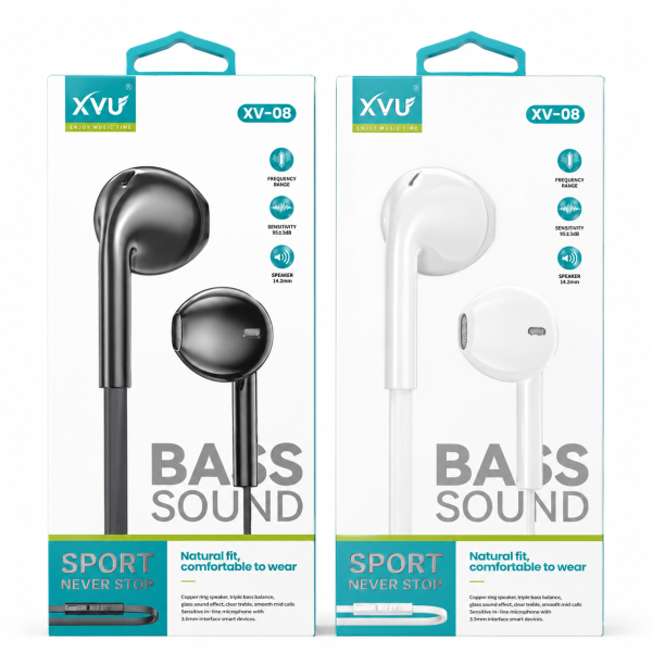 Auriculares Jack 3.5MM XV-08 con Micrófono de 140 CM y Control de Sonido
