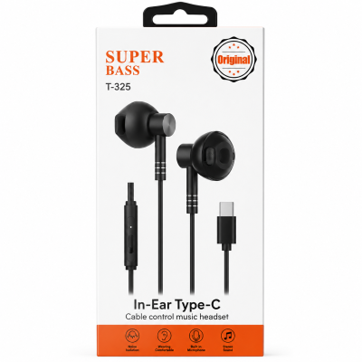 Auriculares T325 con Conexión Type-C Sonido HiFi y EXTRA BASS Envolvente para una Experiencia de Audio Superior
