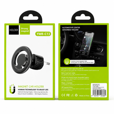Soporte para Coche YM8-C13 con Base Imantada, Ajustable para Rejilla de Ventilación