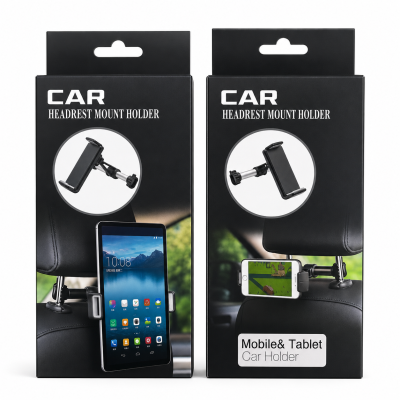 Soporte para Coche HJ-01, Ajustable para Tablets, Fijación Segura para Reposacabezas