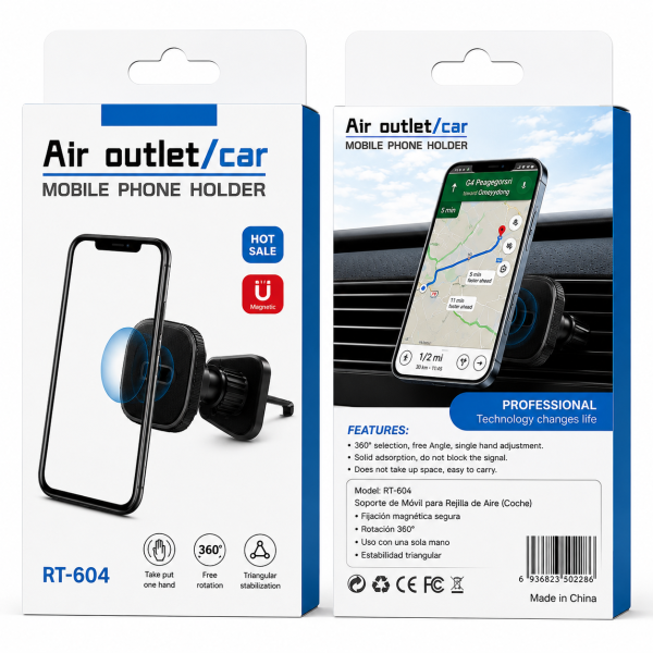 Soporte Coche para Ventilación de Aire contra Sacudidas, para Rejilla RT-604