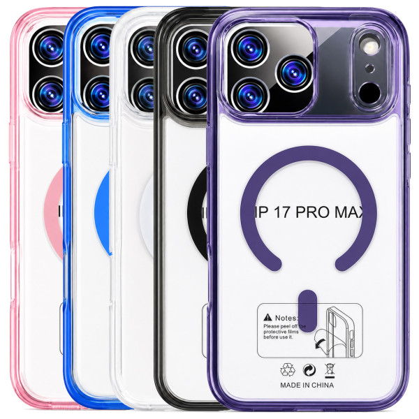 Funda Transparente Borde de Color con Magsafe Antideslizante para iPhone 17 Pro Max