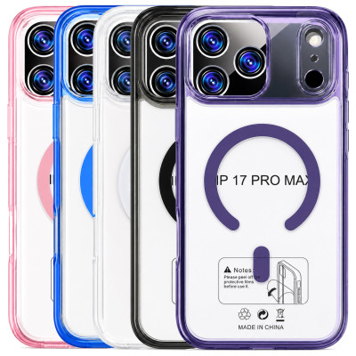 Funda Transparente Borde de Color con Magsafe Antideslizante para iPhone 17 Pro